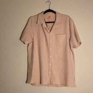 Striped camp collar vacation shirt